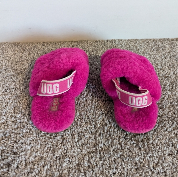 UGG Fluff Yeah Pink Baby Slide sz 7 - Picture 4 of 6
